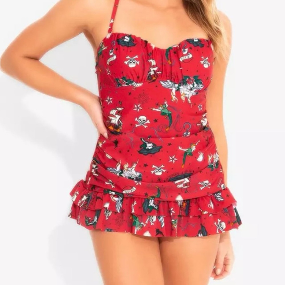 Disney Retro Pin-Up Tattoo one piece swimsuit Small